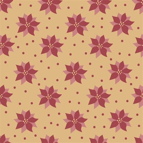 Premium Vector Seamless Christmas Floral Pattern With Poinsettia And