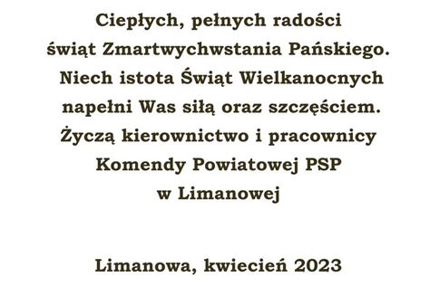 Yczenia Z Okazji Wi T Wielkiej Nocy Komenda Powiatowa Pa Stwowej