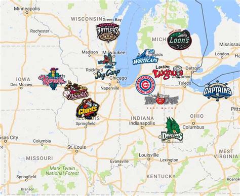 Midwest League Map – Sport League Maps