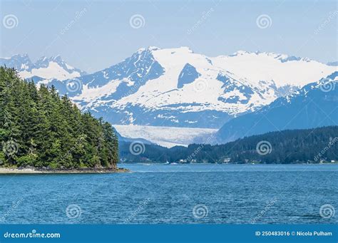 A View Past A Cape In Auke Bay On The Outskirts Of Juneau Alaska Stock