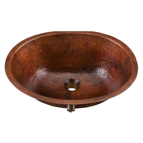 Shop Sinkology Aged Copper Copper Drop In Or Undermount Oval Bathroom