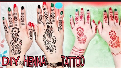 Diy Henna Tattoo Black And Red Full Hands Henna Youtube