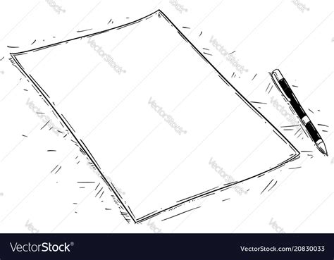 Artistic drawing of empty or blank piece paper Vector Image