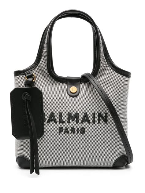 Balmain Mini B Army Canvas Tote Bag Black FARFETCH HK