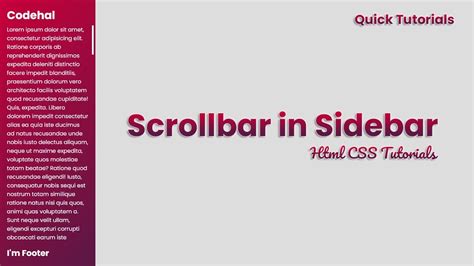 How To Add Scrollbar In Sidebar Using Html And Css Sidebar Scroll Css