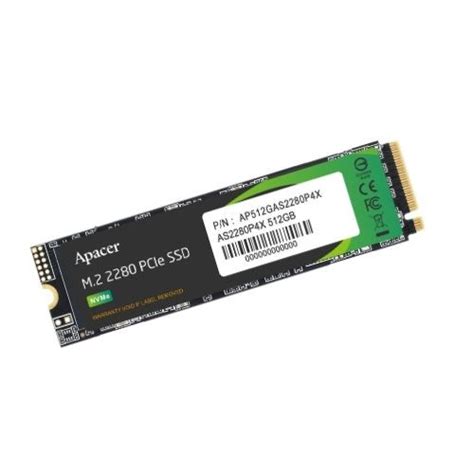 Apacer AS2280P4X 1 512GB 2100 1500MB S NVMe PCIe M 2 SSD Disk