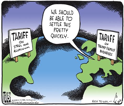 Political Cartoon Us Trump Trade War Tariffs Steel Industry Europe