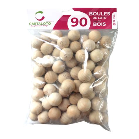 90 Boules de loto numérotées en bois pour jeu de loto I Tirage loto