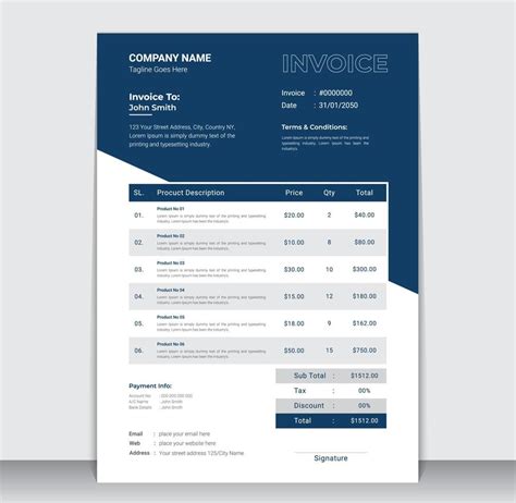 Creative Business Invoice Design Template Vector Art At Vecteezy