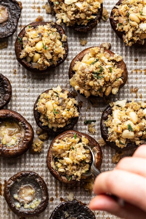 Vegan Stuffed Mushrooms Lazy Cat Kitchen