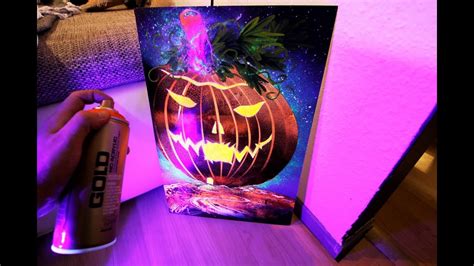 Halloween Pumpkin House Glow In Dark Spray Paint Art By Skech Youtube