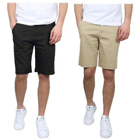 Morningsave 2 Pack Mens Cotton Stretch Slim Fit Chino Shorts