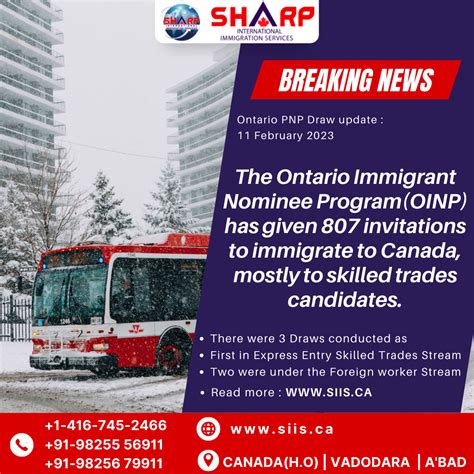 The Ontario Immigrant Nominee Program Oinp Has Given Invitations