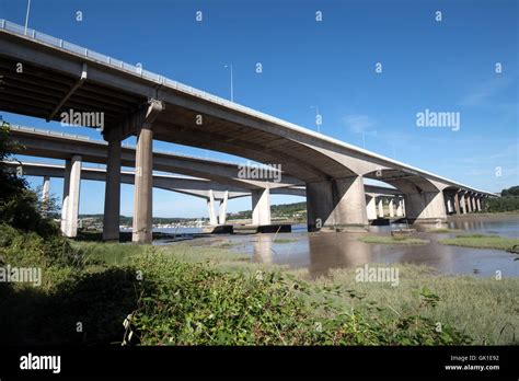 The Three Bridges Crossing The River Medway In Kent Carrying The M2