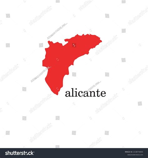 Alicante Map On White Background Stock Vector Royalty Free 2138776455