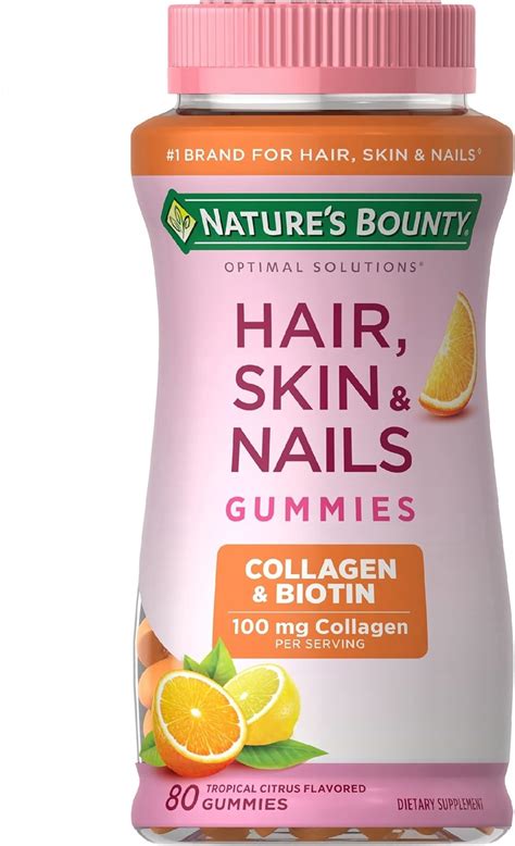 Nature S Bounty Optimal Solutions Hair Skin Nails Gummies Tropical