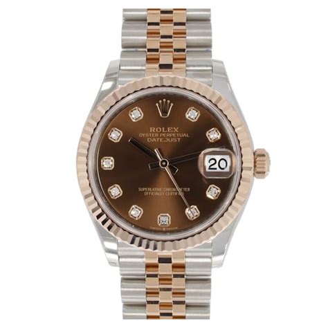 Rolex Datejust Lady 31 Steel Rose Gold Chocolate Diamond Dial