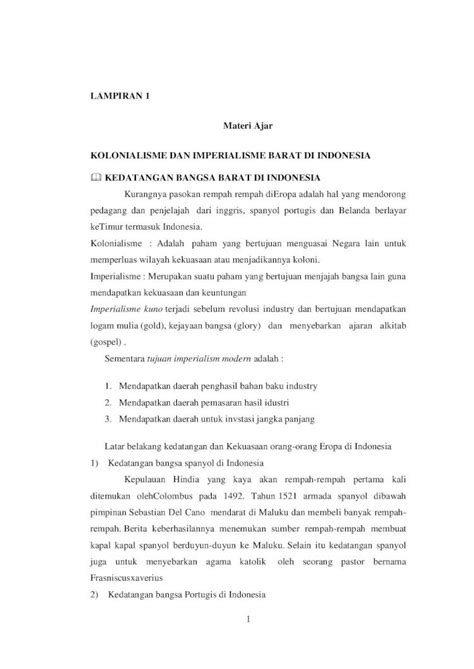 Pdf Lampiran Materi Ajar Kolonialisme Dan Imperialisme Barat Di