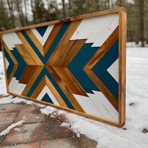 Reclaimed Wood Mosaic Wall Art Etsy