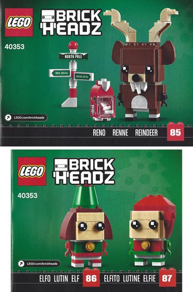 Lego 40353 Brickheadz Elf Reindeer And Elfie Elves Christmas Holiday