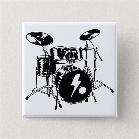 Drums Drummer Drumming Band Music Pinback Button