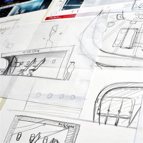 AirCom Pacific Airplane Seats Trade Show Booth Design Sketch Trade