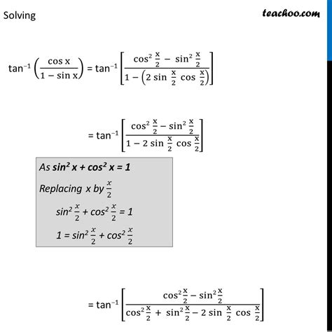 Example Express Tan Cosx Sinx Chapter Inverse