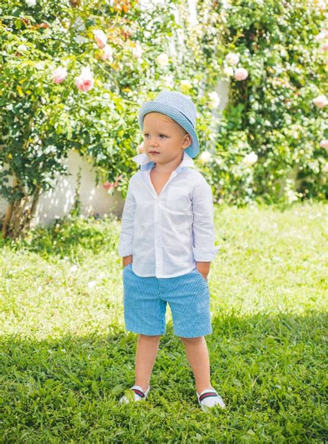 Adorable Cool Summer Style Child Boy Oudoor. Kids Fashion. Stock Image ...