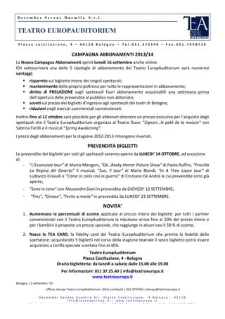 Teatro Europauditorium Campagna Abbonamenti Pdf