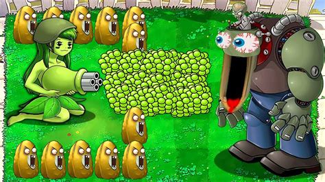 1 Dr Zomboss Vs 99 Gatling Pea Plant Plants Vs Zombies Mods Youtube