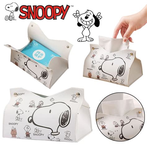 Caja De Pa Uelos De Snoopy Pu Para Decoraci N Del Hogar Soporte De