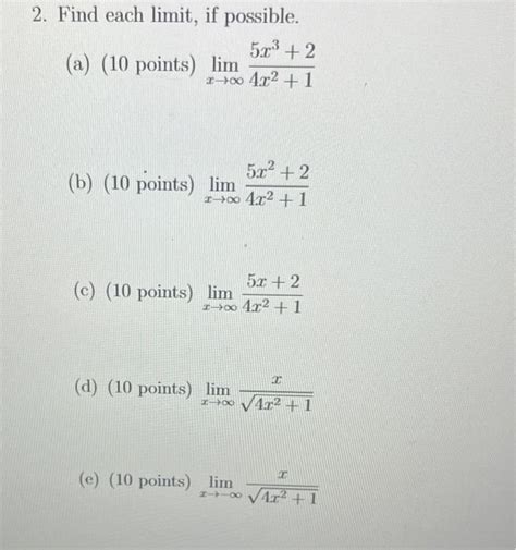 Solved Limx→∞4x215x32 Limx→∞4x215x22 Limx→∞4x215x2