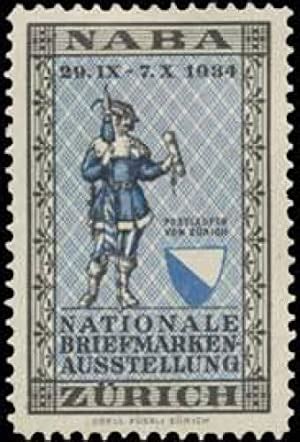 Reklamemarke Briefmarken Ausstellung 1934 Manuskript