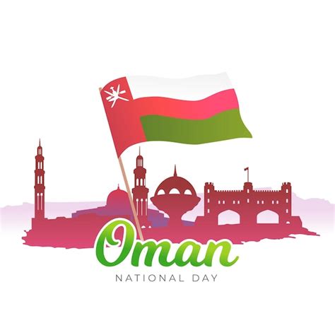 Premium Vector National Day Of Oman Flat Design