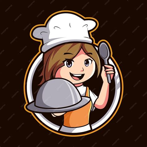 Premium Vector Female Chef Cartoon Mascot Illustration