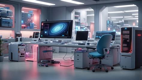 Premium AI Image Cyberpunk Oasis The Futuristic Laboratory Room