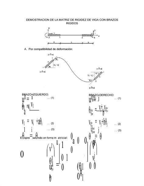 Pdf Demostracion De La Matriz De Rigidez De Viga Con Brazos Rigidos U