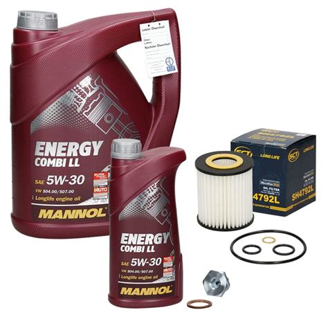 Ölwechselset mit Mannol Energy Combi LL 5W 30 6L BMW 1er E81 günstig