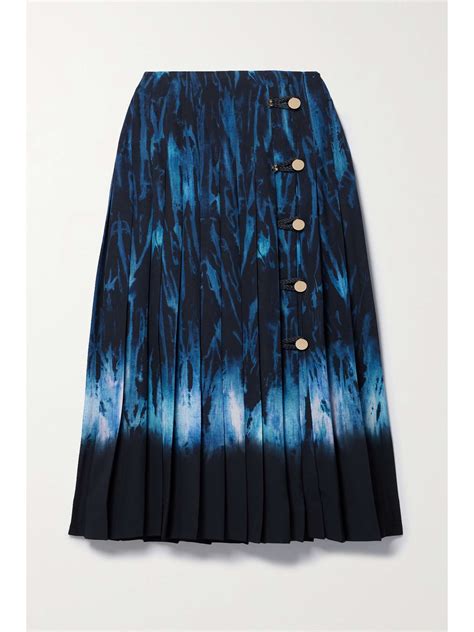 Altuzarra Tullius Pleated Printed Crepe De Chine Midi Skirt Net A Porter