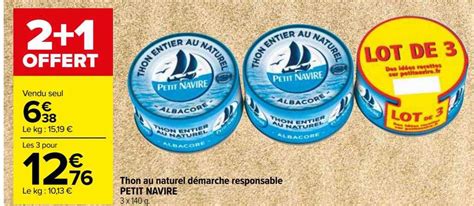 Promo Thon Au Naturel D Marche Responsable Petit Navire Chez Carrefour