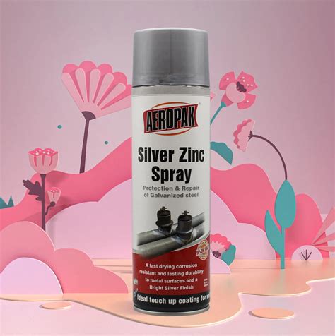 Aeropak Silver Zinc Spray Paint 500ml Aerosol Spray Paint Aeropak