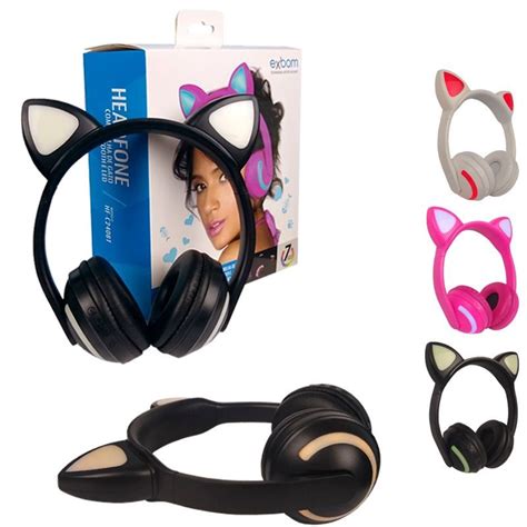 Headphone Bluetooth Orelhas De Gato E Iluminação Led Fone Sem Fio