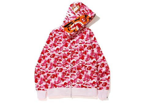 Bape Abc Camo Tiger Full Zip Hoodie Pink Ss20