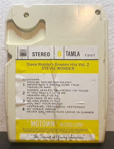 Stevie Wonders Greatest Hits Vol Track Tape Ebay