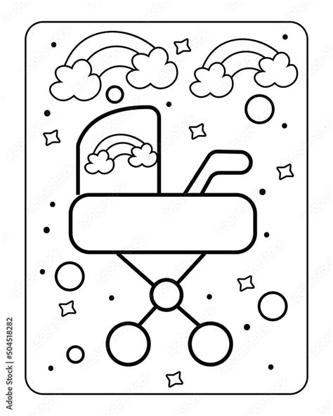 Baby Toy Coloring Page Kids Coloring Page Toy Line Art Design Stock