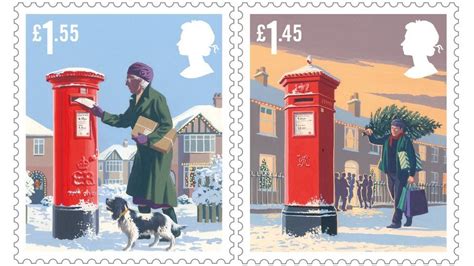 Royal Mail Christmas Stamps Have Red Postbox Theme Bbc News