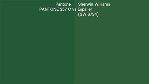 Pantone 357 C Vs Sherwin Williams Espalier SW 6734 Side By Side