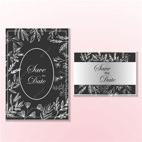 Premium Vector | Collection of wedding invitation line art flower