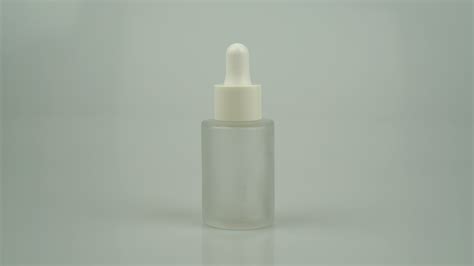 In Stock Cosmetic 30ml Flat Shoulder Frosted Clear Amber Color Glass