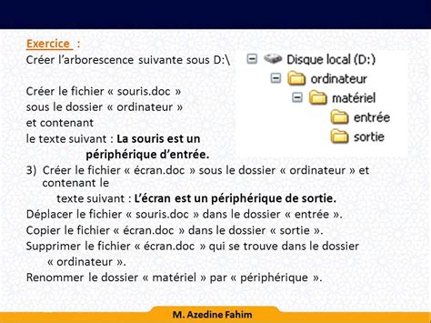 Exercices Sur La Gestion Des Fichiers Et Dossiers